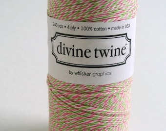 Baker's Twine - Divine Twine - 20 yards - Watermelon Divine Twine - Green, Pink & White