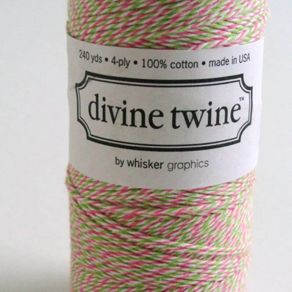 Baker's Twine - Divine Twine - 20 yards - Watermelon Divine Twine - Green, Pink & White