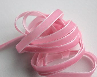 Pink Velvet Ribbon, 3/8 Inch - 5 Yard Sewing Trim