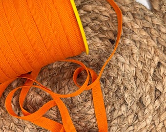 3/8" Polyester Twill Tape - Orange - 5 yards