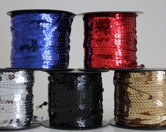 Sequin Trim - 6 mm - 1/4" in 7 Colors - 5 Yard Length