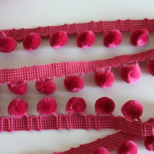 Heavy Pom Pom Fringe - Hot Pink - Simplicity Brand - 3 yards