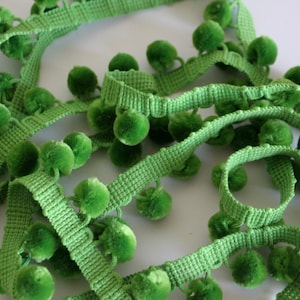 Green Pom Pom Fringe - Simplicity Brand - 3 Yards