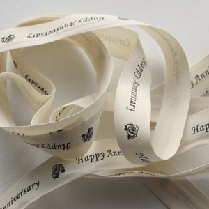 3/4 Cotton Ribbon Cotton Canvas Ribbon Happy Anniversary 2 yards image 4