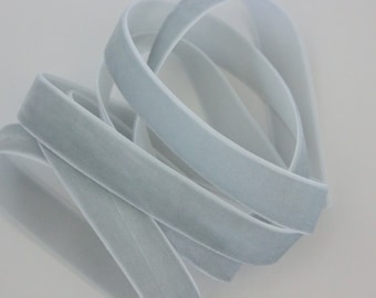 5/8"  Velvet Ribbon - Silver - 5 yards