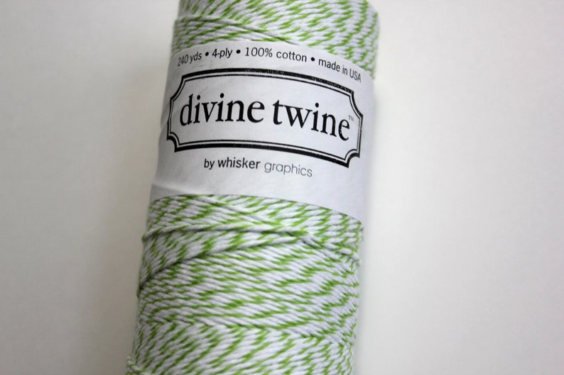 Baker's Twine Green Apple Divine Twine 20 yards Green and White image 1