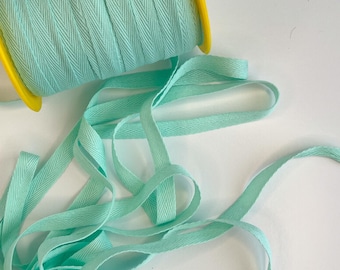 3/8" Polyester Twill Tape - Mint Green - 5 yards