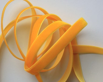 3/8" Velvet Ribbon - Yellow Gold - 4 yards
