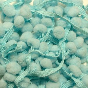 Pom Pom Fringe - Light Blue - 3 yards