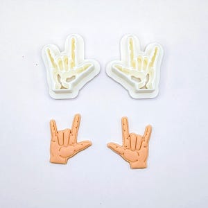 ASL I Love You Hand Stamp for Clay Earrings, Jewelry Scale Tool