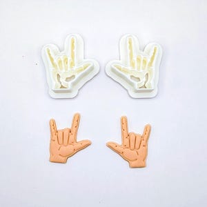 ASL I Love You Hand Stamp, Polymer Clay Tool for Earrings, Charms, Pendants