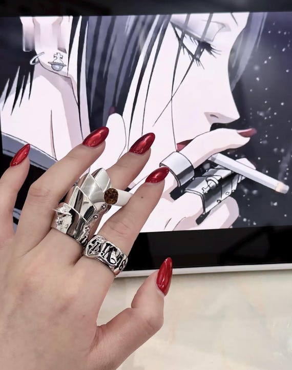 Nana Anime Cosplay Armour Ring Open Back Silver/black - Etsy