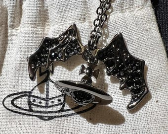 Nana Anime black bat wing necklace