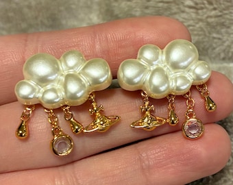 Nana Anime Sheryl Cloud Mother Pearl Earrings