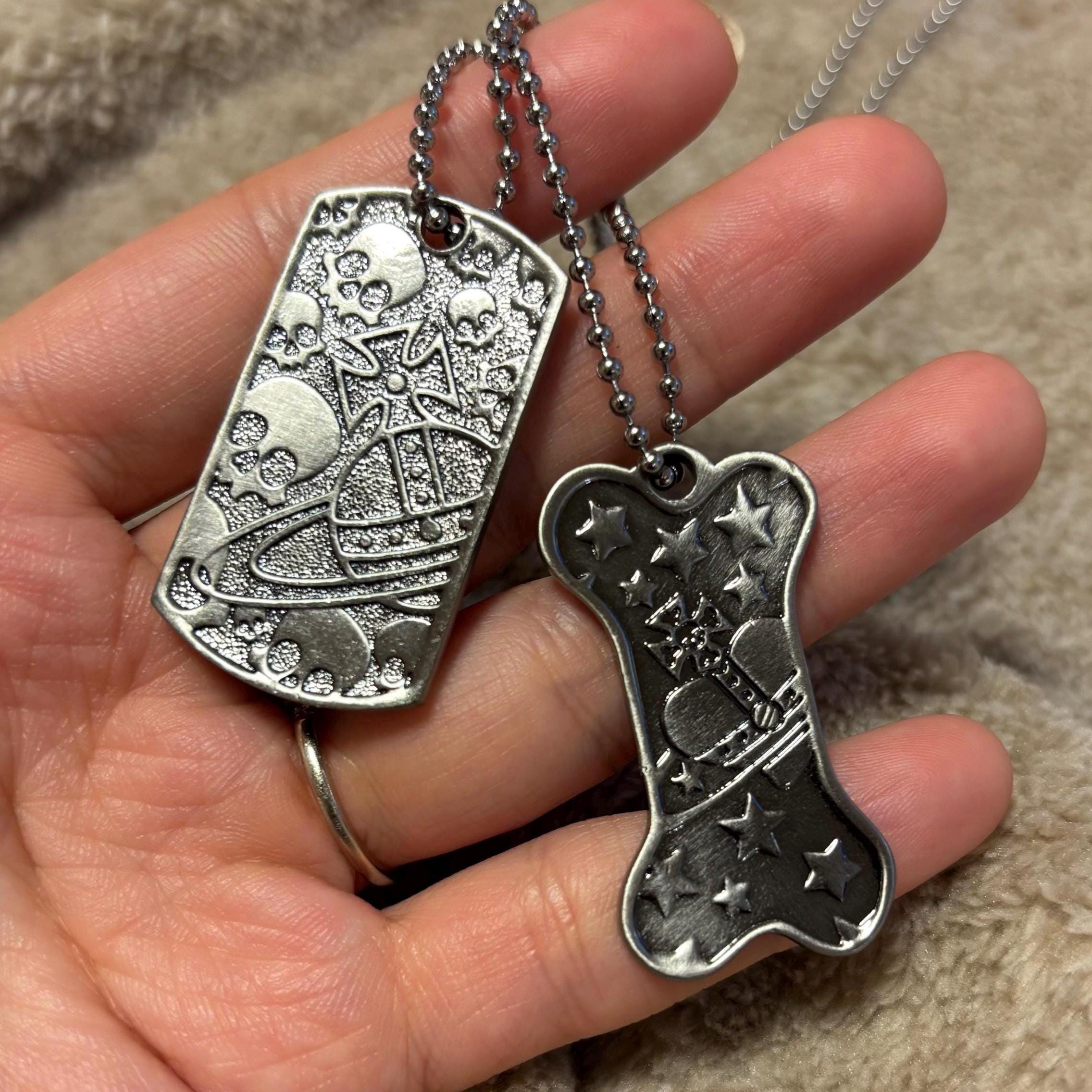 Vivienne Westwood Necklace Dog Tag - Etsy
