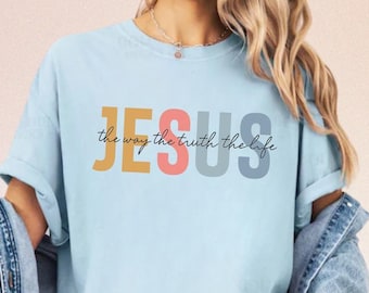 Comfort Colors Jesus Graphic Tee – Christian Gift Shirt