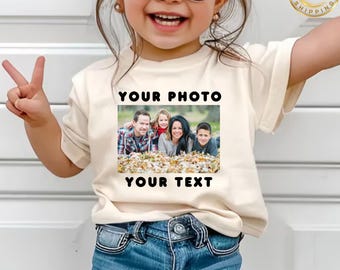 Personalized Kids Photo T-Shirt: Custom Text, Upload Your Own Photo
