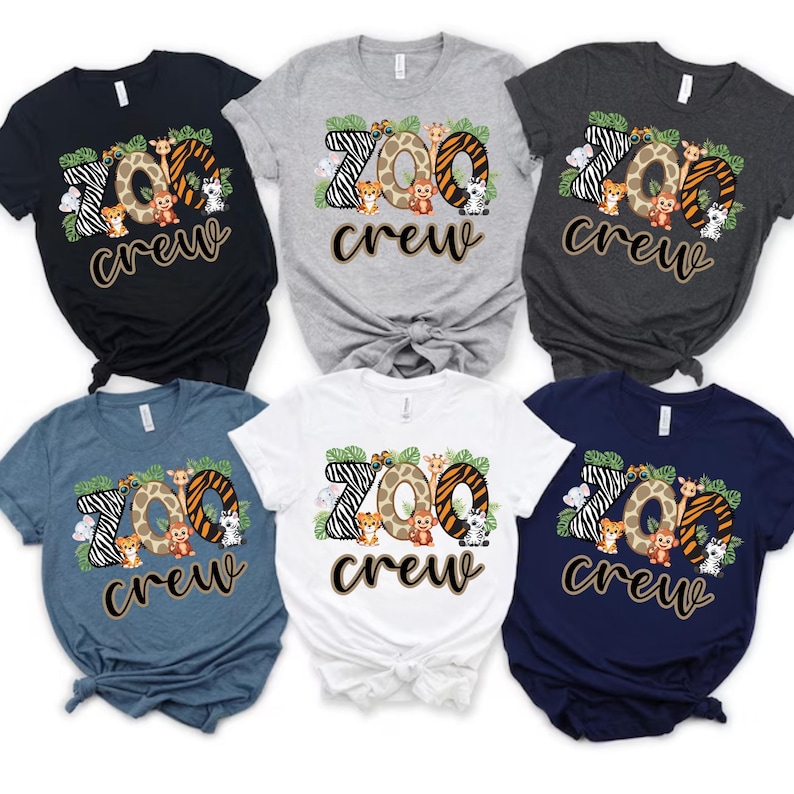 Zoo Crew Family Matching Shirt: Animal Birthday Party Tee image 1