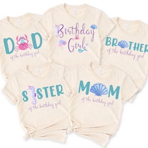 Mermaid Birthday Girl Shirt: Under The Sea Family Matching Party Apparel