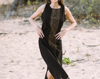 Handmade Slip Cotton Dress: 100% Cotton Boho Women's Clothing