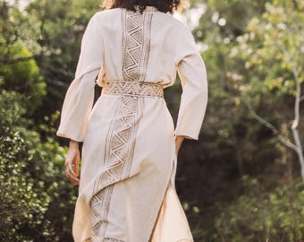 Boho Earthy Block Print Dress: Nomad Dress