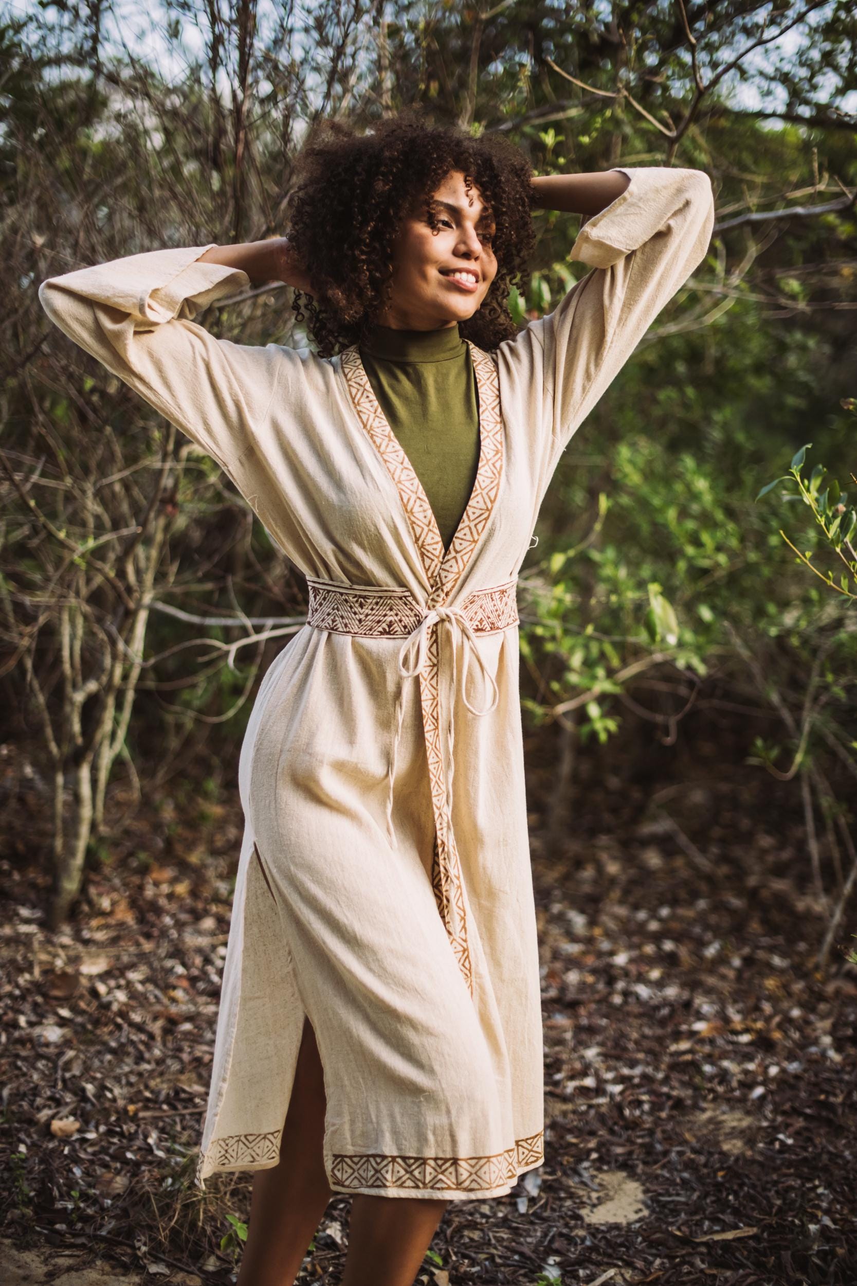 long sleeve tribal print dress Ethnic Tribal Dress With Long Sleeves: Festival Hippie Clothing, Boho  Earthy Block Print