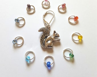 Squirrel Stitch Marker Set | Stitch Markers for Knitting | Gifts for Knitters | Snag Free Stitch Markers