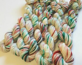 Christmas Mini Skein | 10g Mini Skein | Hand Dyed Mini Skein | Sock Mini Skein | Gifts for Knitters