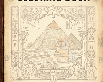 Ancient Egypt Digital Coloring Book | Printable Adult Coloring Pages | Instant Download PDF