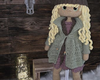30" Large Crocheted Doll, Custom Outfit, Amigurumi Gift