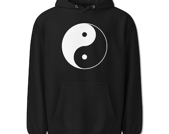 Yin Yang Pullover Hoodie | Classic Black and White Zen Traditional Symbolic Pullover