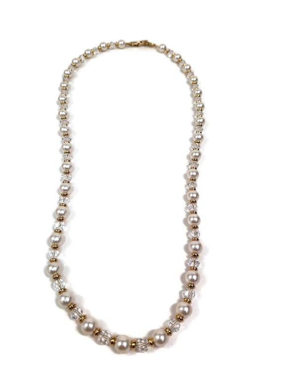 Vintage Signed Napier Faux Pearl Necklace