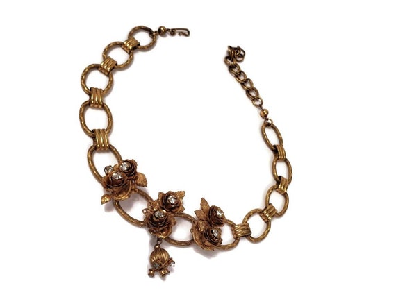 Early unsigned Miriam Haskell Flower Choker - image 2
