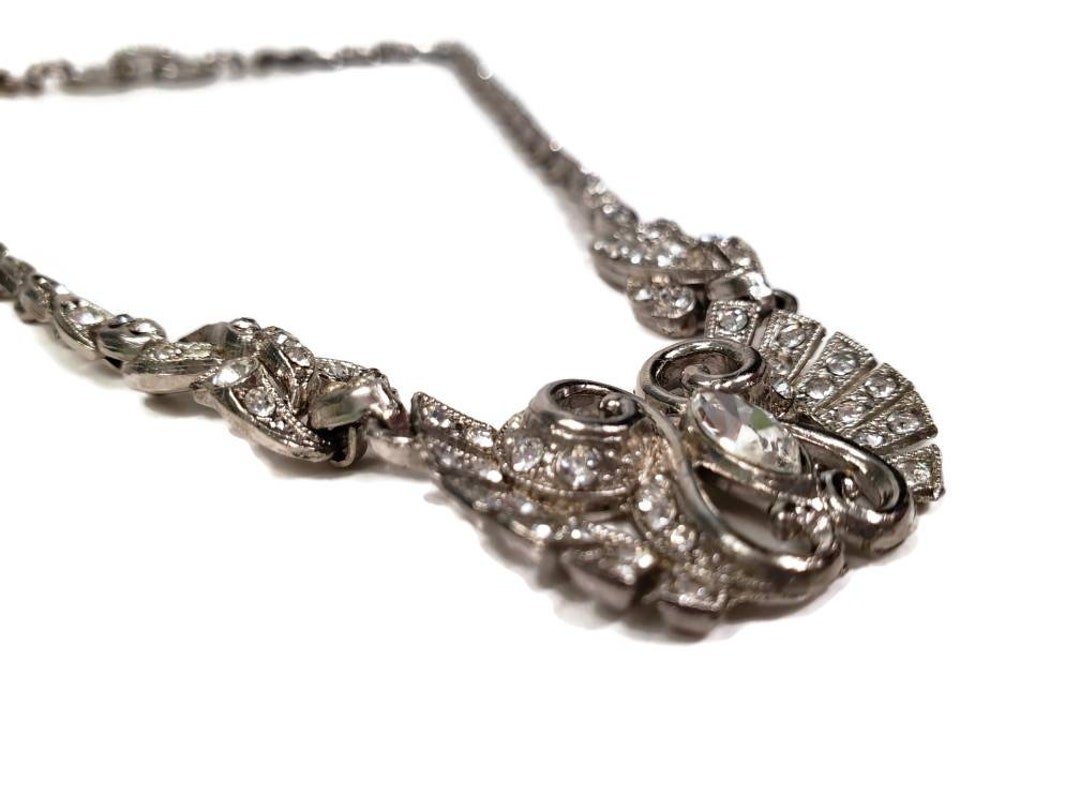 Collier vintage ras du cou en strass Marcel Boucher – Hello Broc