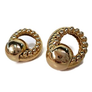 Vintage Gold Givenchy Door Knocker clip on Earrings