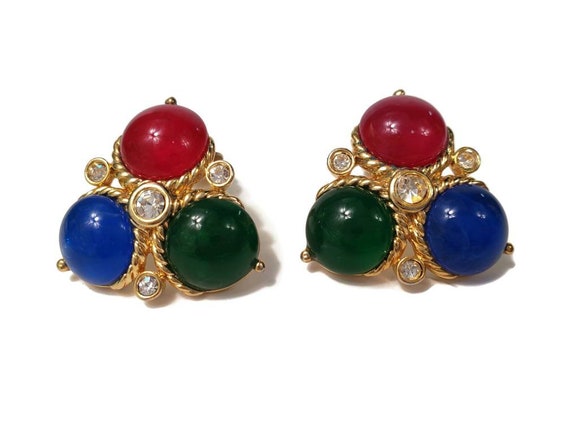 Glass Gripoix Mogul Clip on Earrings - image 1