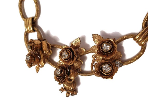 Early unsigned Miriam Haskell Flower Choker - image 8
