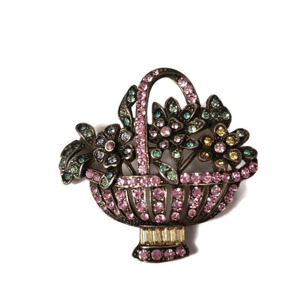 Sprintime Banana Bob Flower Basket Brooch