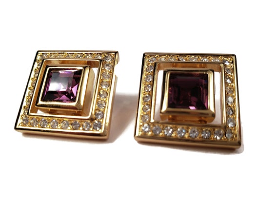 Unsigned Dior Amethyst Earrings - image 2