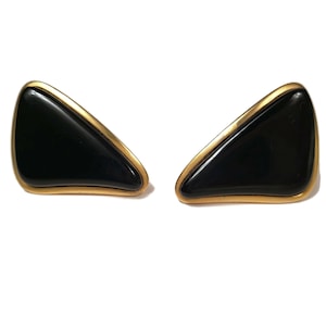 Les Bernard Large Black and Gold Earrings