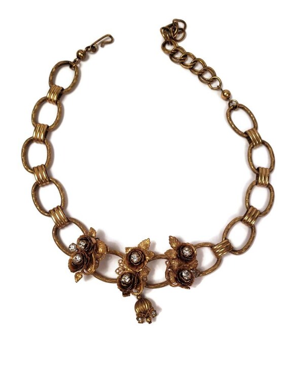 Early unsigned Miriam Haskell Flower Choker - image 1