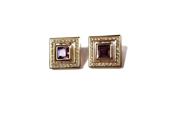 Unsigned Dior Amethyst Earrings - image 4