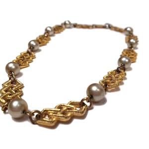 15 Inch Gold Dauplaise Necklace with pearl accents