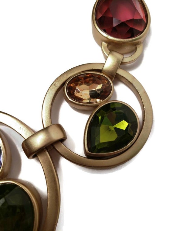 Statement Ann Klein Large stone Circle Necklace - image 6