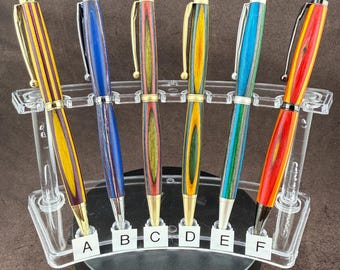Colorful Handmade Wooden Pen – Unique Artisan Wood Turned Writing Pen, Gift for Writers, Teachers & Professionals