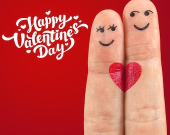 Finger Faces Valentine Card