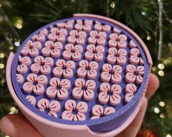 FLORAL COASTERS | 3D Printed Set with Holder | Plant Lover | Flowers | Housewarming | Christmas Gift