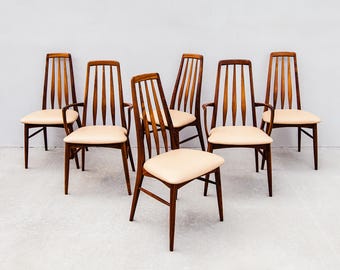 Restored Danish Mid Century Modern Rosewood "Eva" Dining Chairs by Niels Koefoed