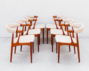 Restored 1960s Danish Modern Dining Chairs by Johannes Andersen, Model BA 113
