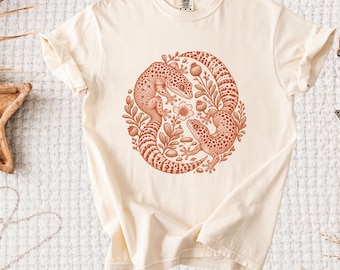 Leopard Gecko Shirt, Botanical Reptile Lover Tee, Comfort Colors Terracotta Lizard Shirt, Gecko Owner Gift, Herpetology Gift Idea